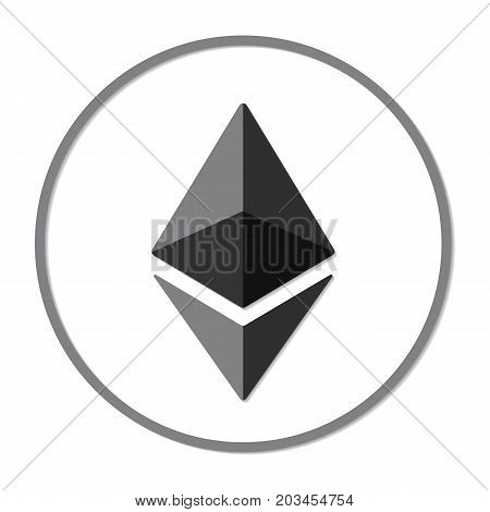Ethereum Cryptocurrency. Vector Sign Icon. Internet Money