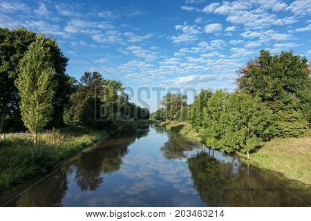 River Nidda on a beautiful day Wetterau Hesse Germany