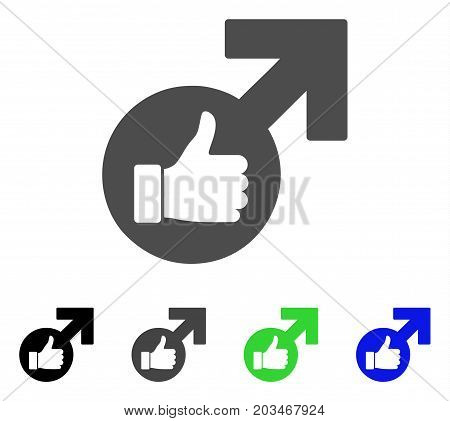 Excellent Erection Symbol icon. Vector illustration style is a flat iconic excellent erection symbol symbol with black, grey, green, blue color versions. Designed for web and software interfaces.