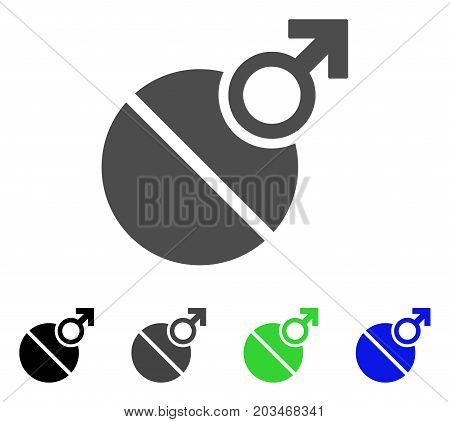 Male Erection Tablet icon. Vector illustration style is a flat iconic male erection tablet symbol with black, grey, green, blue color variants. Designed for web and software interfaces.
