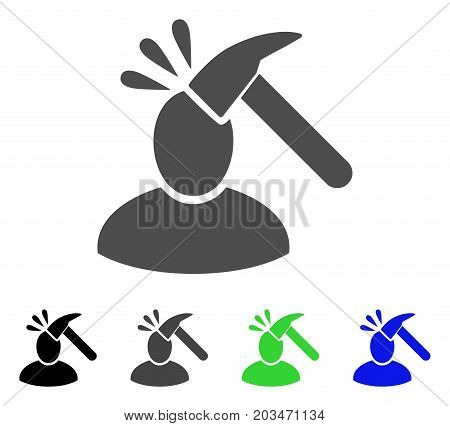 User Shock icon. Vector illustration style is a flat iconic user shock symbol with black, gray, green, blue color variants. Designed for web and software interfaces.