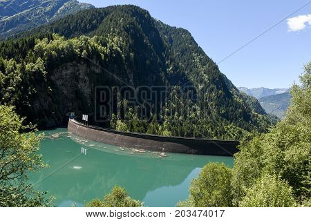 Dam Of Malvaglia On Blenio Valley