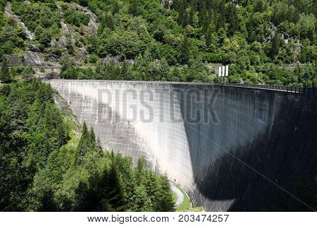 Dam Of Malvaglia On Blenio Valley
