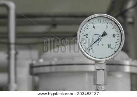 close-up of a device to measure water pressure