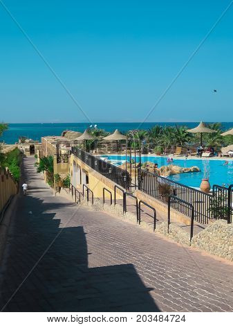 Hurghada June 2009. Beautiful view from the hotel to the Red Sea.
