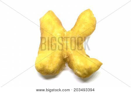 donut chinese bread stick K Isolated on white background