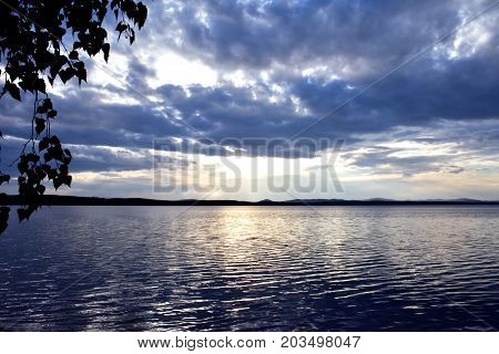 Evening Lake In Cloudy Weather