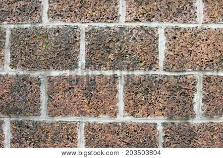 Old brick wall in decoration architecture for the design background.
