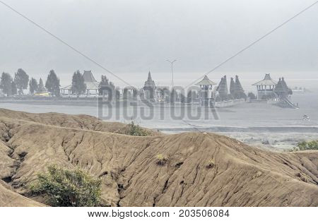 temple at Bromo Tengger Semeru National Park in Java a island of Indonesia