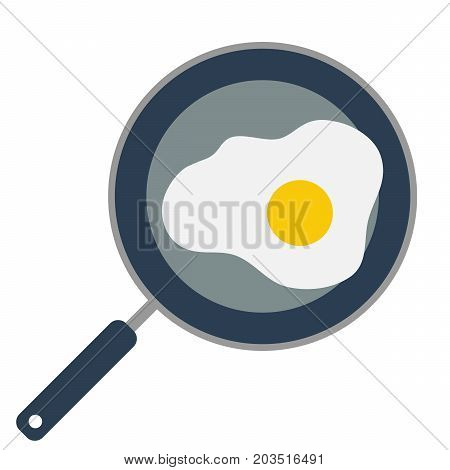 vector illustration of fried egg on pan