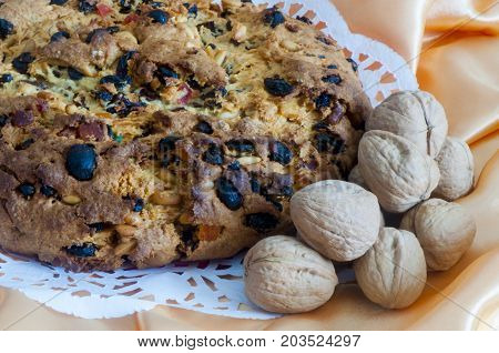 a Genoese Panettone homemade on a white background