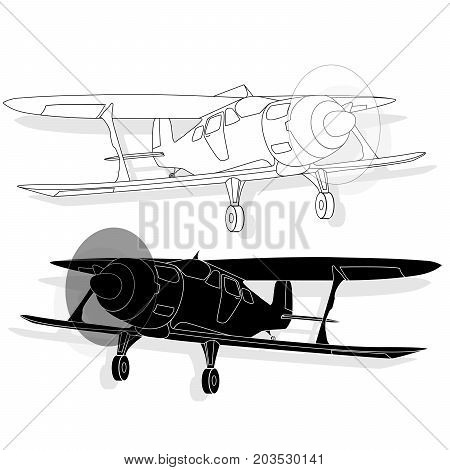A Bi Plane Isolated On Sky.