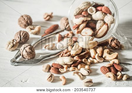 Different Nuts Close Up
