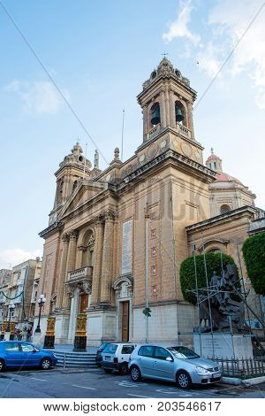 Catholic Church Exterior In Malta