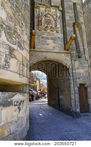 Medieval town walls turrets and churches of Guerande France