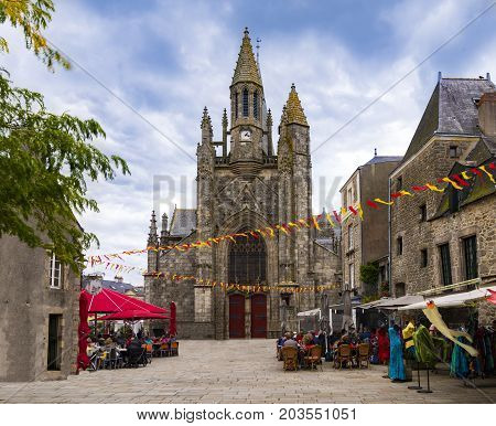 Medieval town walls turrets and churches of Guerande France