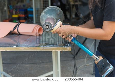 Medical Technician Make A New Aluminium Prostheses Legs For Amputee Patient