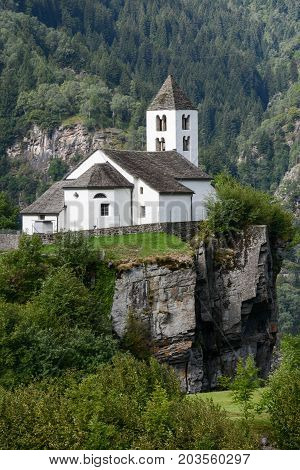 San Martino Church In Calonico On Leventina Valley