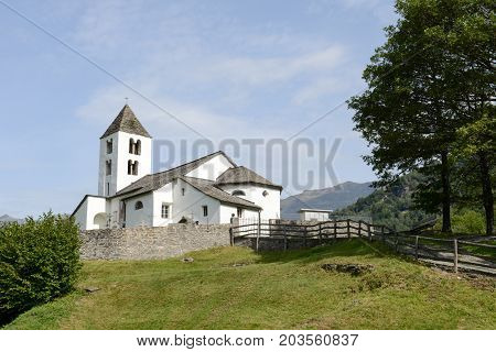San Martino Church In Calonico On Leventina Valley