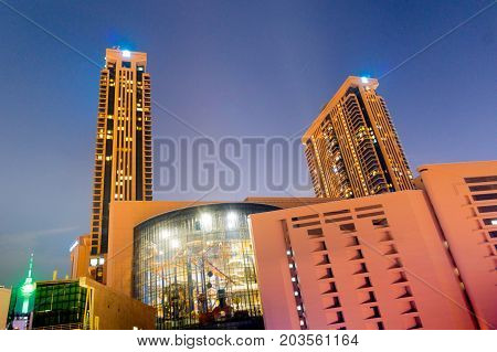 Kuala Lumpur, Malaysia - 4 May 2017: Berjaya Times Square mall with the indoor roller coaster clearly visible. This is one of the most famous places to shop