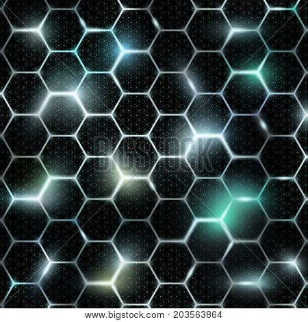 Grid Of Honeycomb. Voltage In The Cable. Transmission Of Information In The Network. Technological B