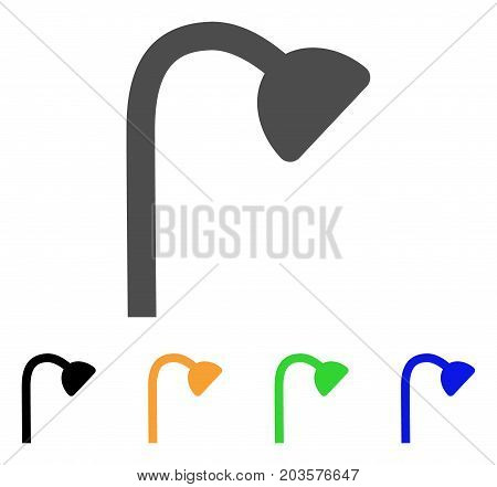 Shower Pipe icon. Vector illustration style is a flat iconic shower pipe symbol with black, gray, green, blue, yellow color variants. Designed for web and software interfaces.