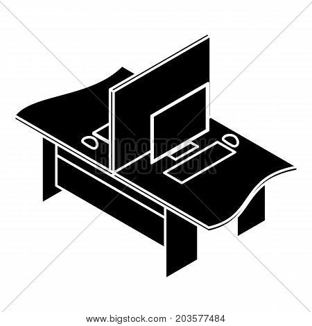 Double office table icon. Simple illustration of double office table vector icon for web design isolated on white background