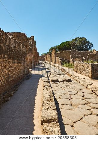 Ruins Of Pompeii, Ancient Roman City. Pompei, Campania. Italy.