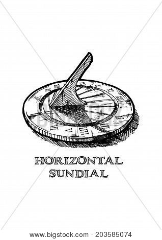 Hand Drawn Illustration Of Sundial