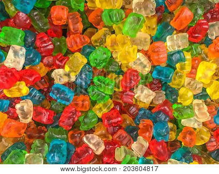 Close up of colored jellied candy for background.