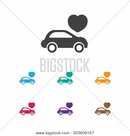Vector Illustration Of Amour Symbol On Automobile Icon