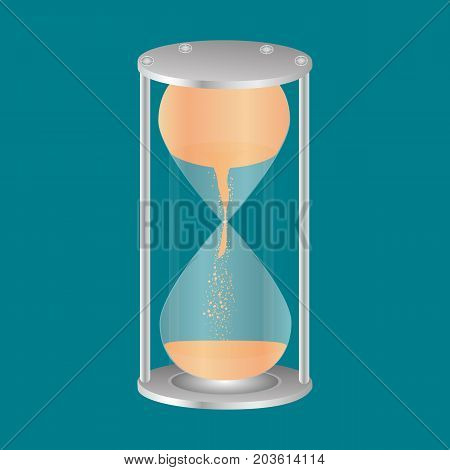 Transparent hourglass icon, sandglass, sandclock, flat design vector eps10 illustration