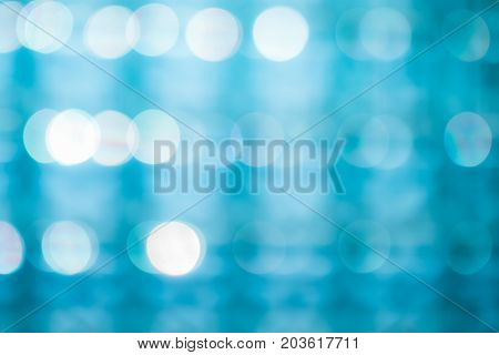 The Abstract Bokeh Of Blue Light Background.