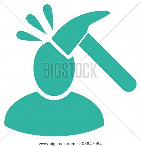 User Shock vector icon. Flat cyan symbol. Pictogram is isolated on a white background. Designed for web and software interfaces.
