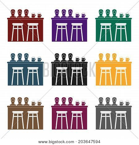 Bar icon in black design isolated on white background. Pub symbol stock vector illustration.
