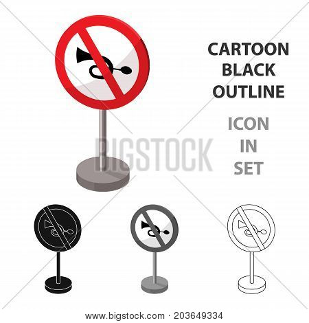 Prohibitory road sign icon in cartoon design isolated on white background. Road signs symbol stock vector illustration.