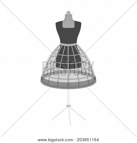 Equipment, mannequin for sewing women's clothing. Sewing and equipment single icon in monochrome style vector symbol stock illustration .