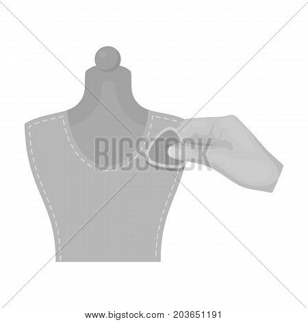 Sewing, marking with chalk on a mannequin. Sewing and equipment single icon in monochrome style vector symbol stock illustration .