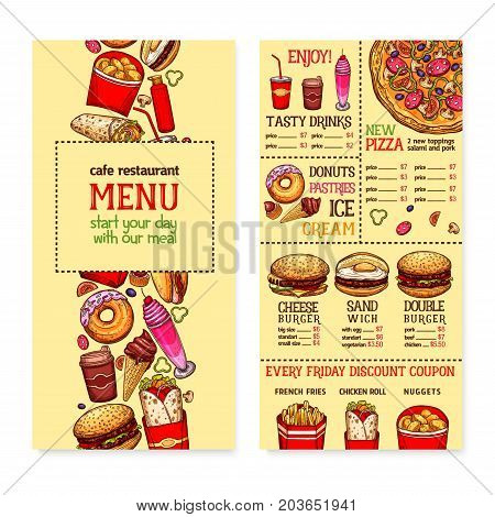 Fast Food Menu Banner Vector Photo Free Trial Bigstock