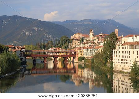 cityscape of Bassano del Grappa in Italy