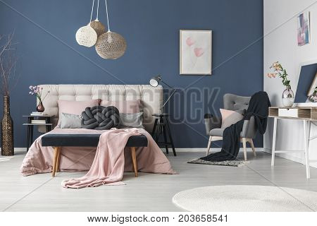 Black Blanket On Grey Armchair