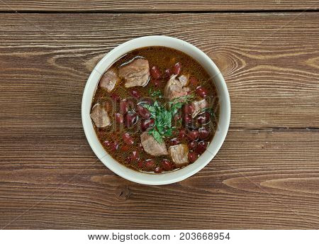 Gomgush - traditional Armenian banquet stew , close up   traditional meal