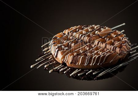 Round Cookies On A Dark Background