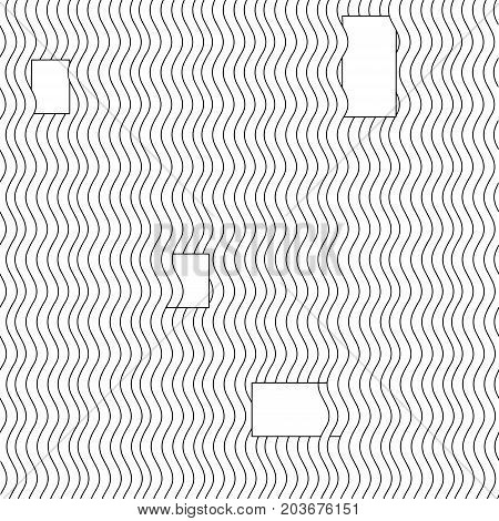 vector black and white illustration with curves and rectangles