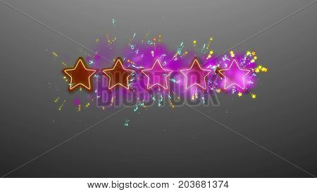 Star Rating Illustration With Golden Sparkles