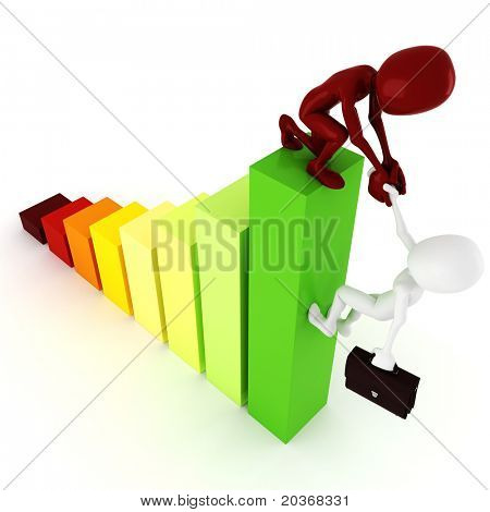 3D Mann - Geschäftsleute, die einander helfen