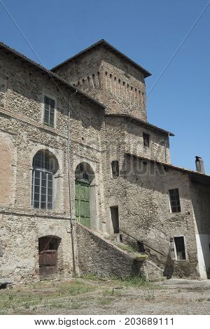 Rural castle near Panocchia (Parma Emilia-Romagna Italy) at summer