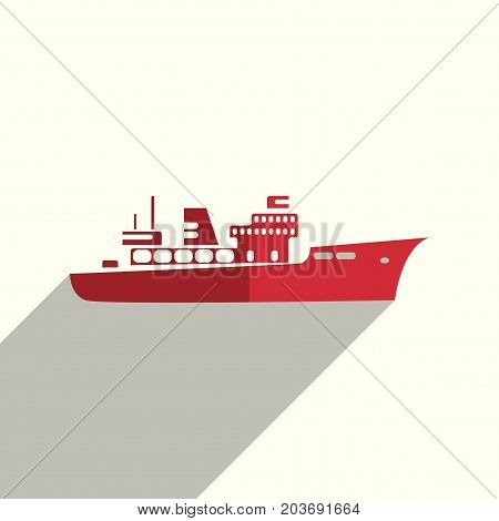 Sea transport flat icons with of shadow. Simple vector illustration