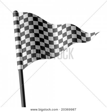 Vinker trekantede ternede flag. Vektor.