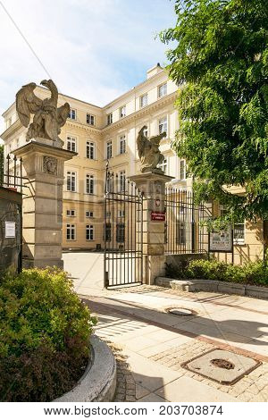 Warsaw, Poland - August 2, 2017: Architecture And People On The Street New World In Warsaw.